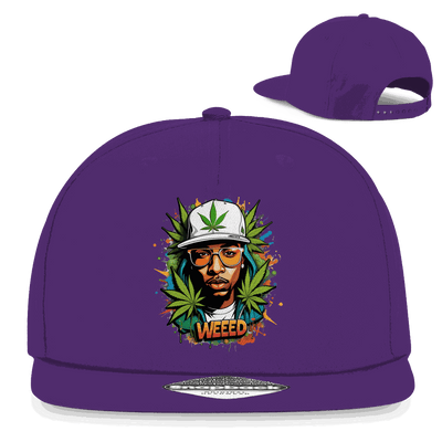 Division420 Snapback Cap Weeed Boy in black cotton twill with flat brim and retro snapback closure