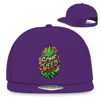 Division420 Snapback Cap Some Weed 5-panel cotton twill hat with flat brim and snapback closure