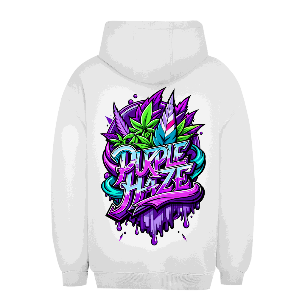 Purple Haze unisex oversize hoodie by Division420 with adjustable hood and kangaroo pocket
