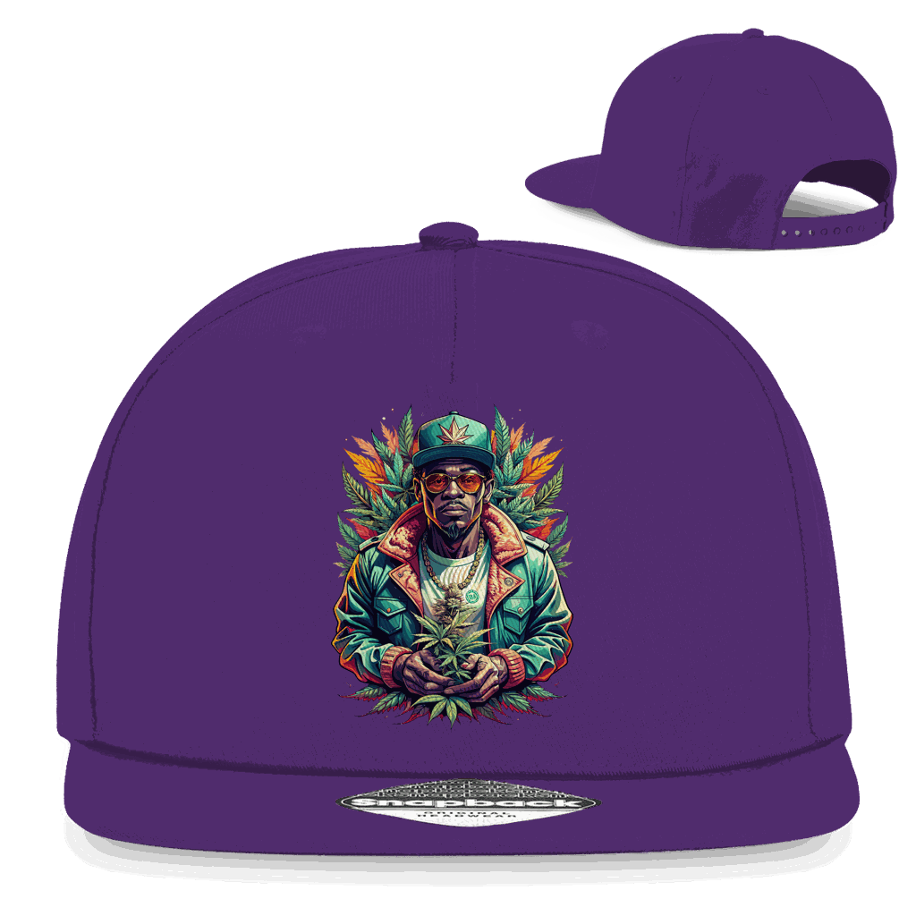 Division420 Snapback Rapper Cap OG Boy in black cotton twill with flat brim and snapback closure
