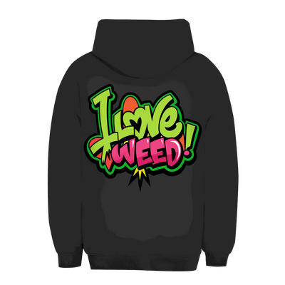 Unisex Oversize Hoodie I Love Weed von Division420 in urbanem Style und entspanntem Komfort