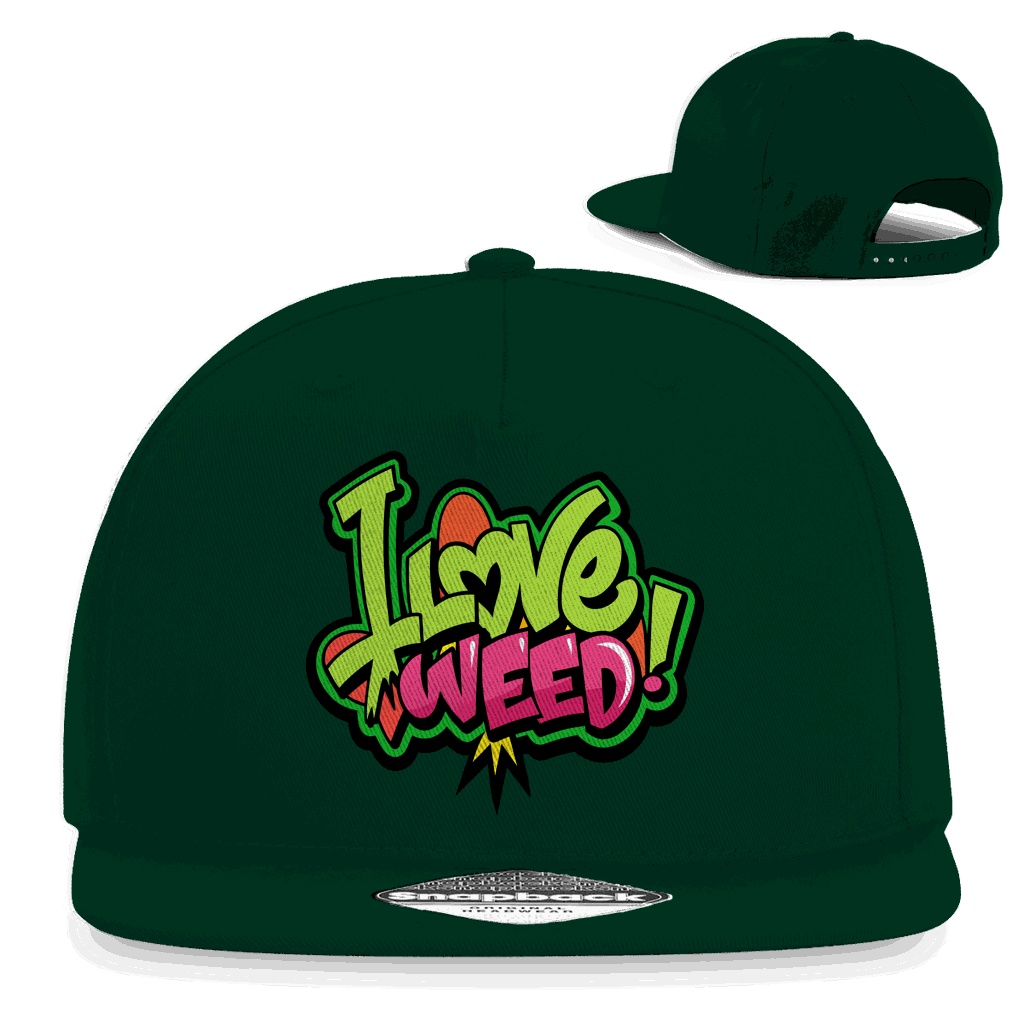Snapback Rapper Cap - I Love Weed | Division420®