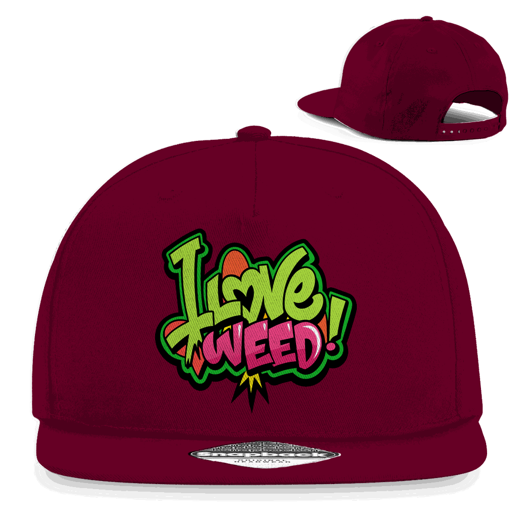 Snapback Rapper Cap - I Love Weed | Division420®