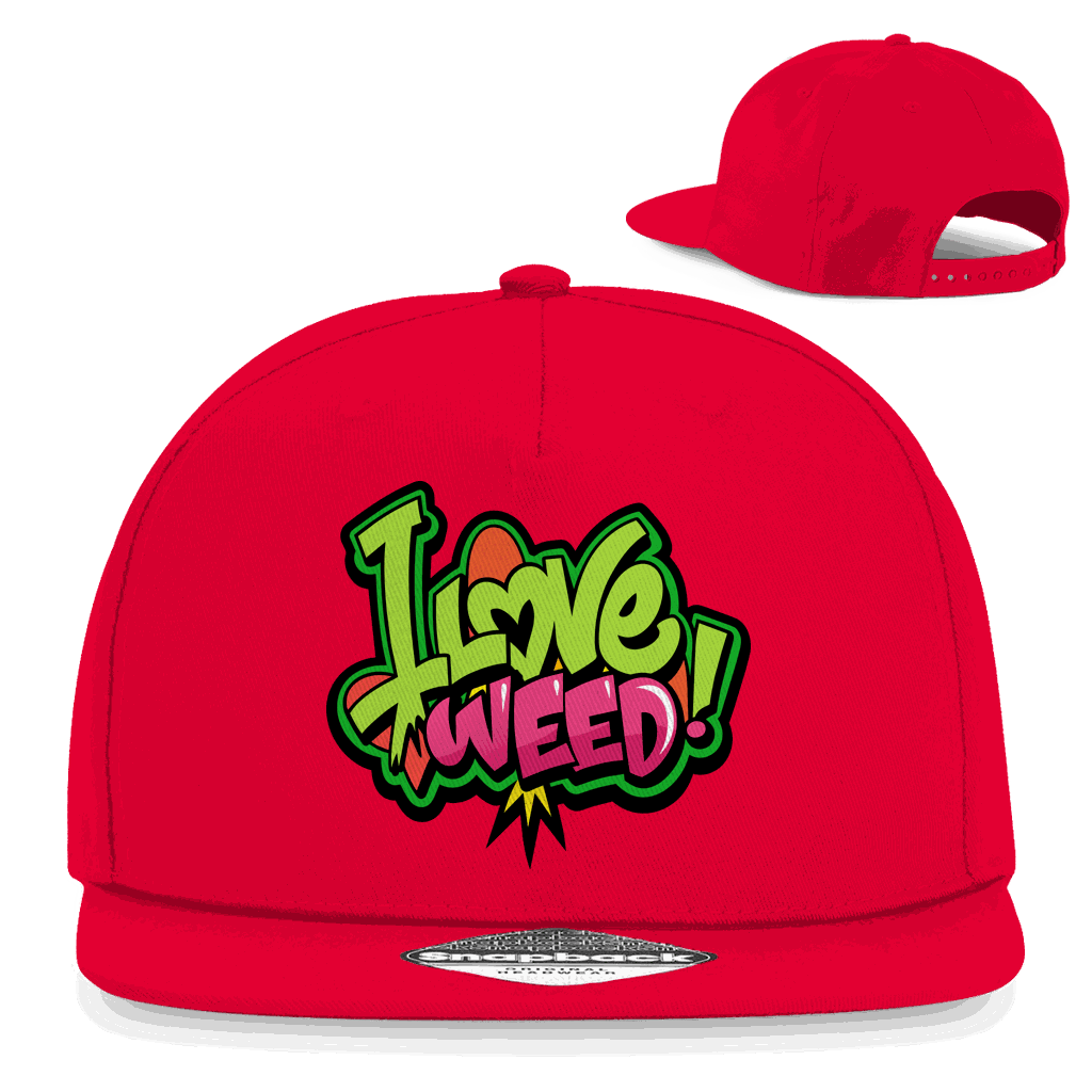 Snapback Rapper Cap - I Love Weed | Division420®