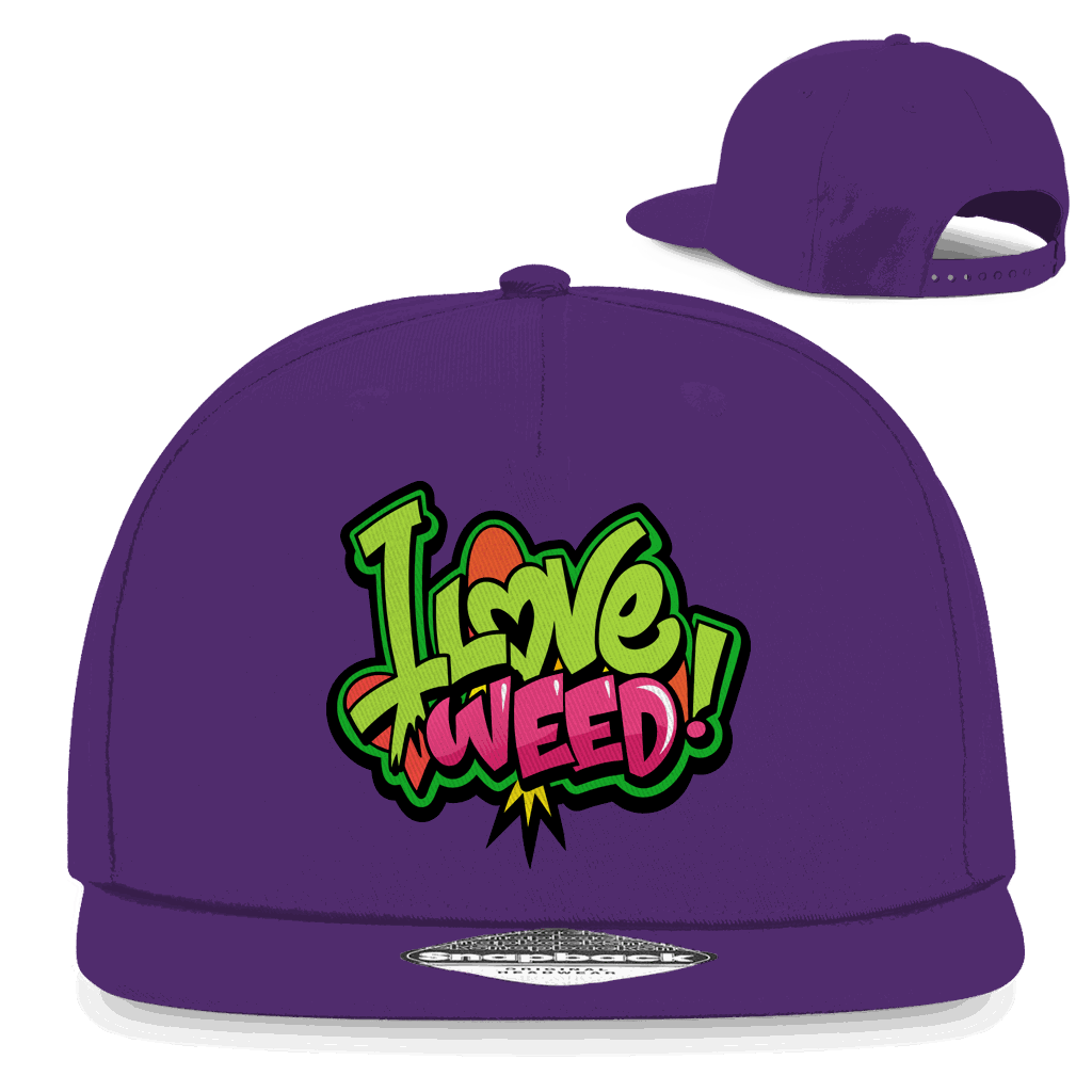 Snapback Rapper Cap - I Love Weed | Division420®