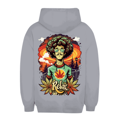 Unisex oversize hoodie size chart for Relax Dude Division420 breathable cotton blend