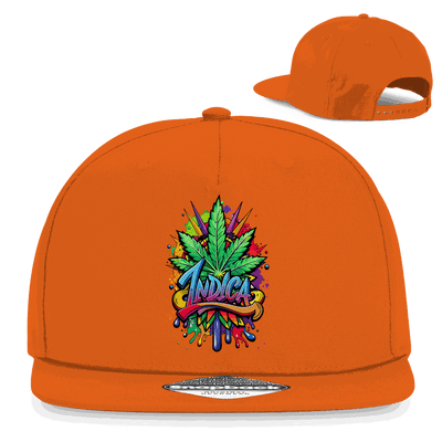 Division420 Snapback Cap Pure Indica aus Baumwoll-Twill mit flachem Schirm und klassischem 5-Panel Design