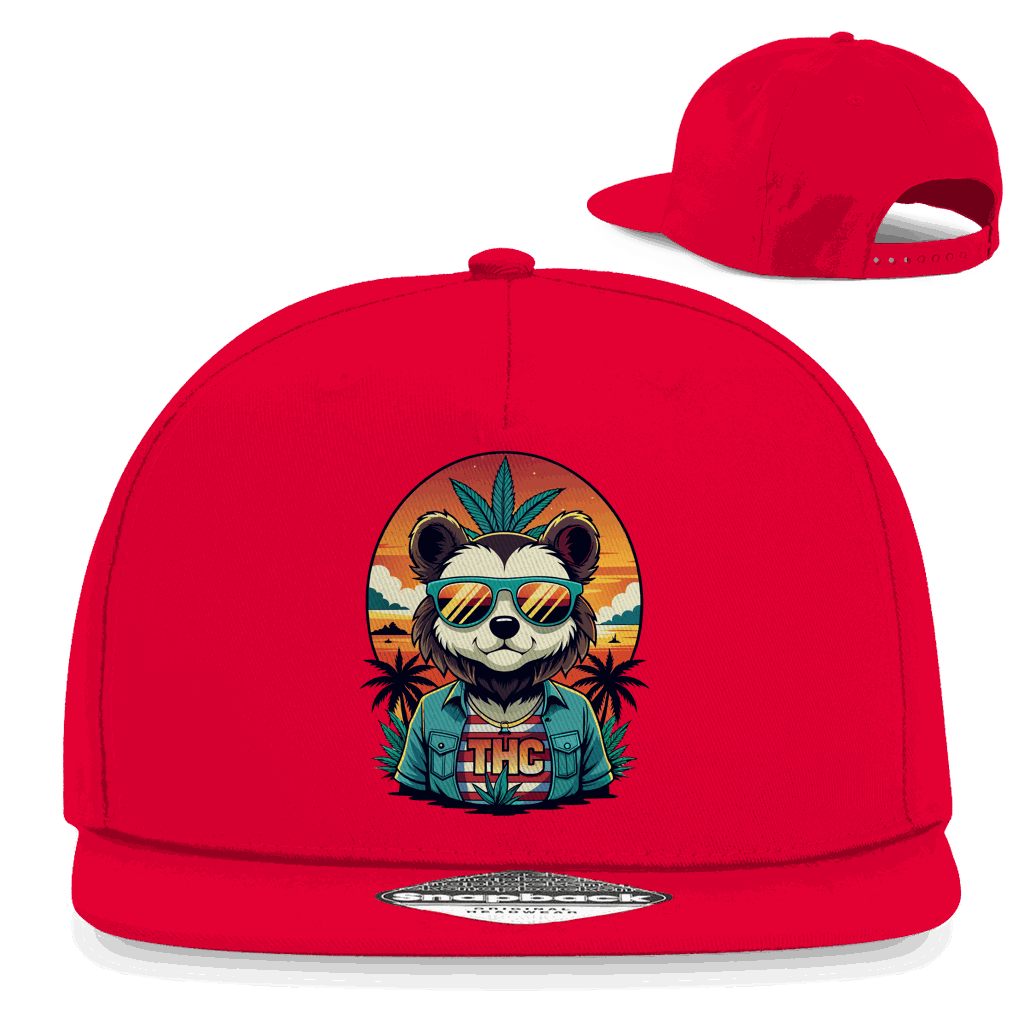 Division420 snapback cap THC Bear 5-panel cotton twill with flat visor and retro snapback closure