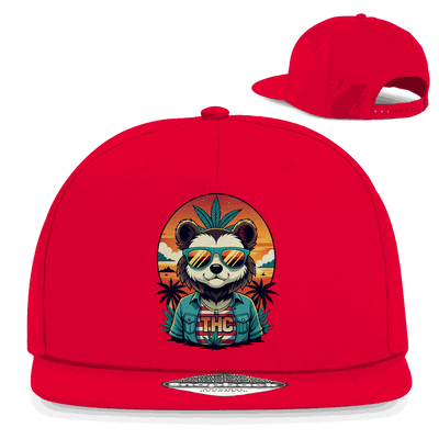 Division420 snapback cap THC Bear 5-panel cotton twill with flat visor and retro snapback closure