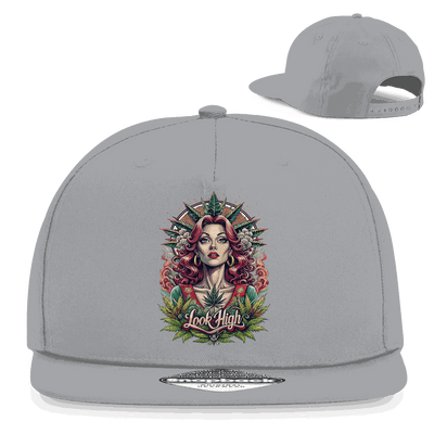 Division420 Snapback Cap Look High 5-panel cotton twill rapper hat with flat brim and snapback closure