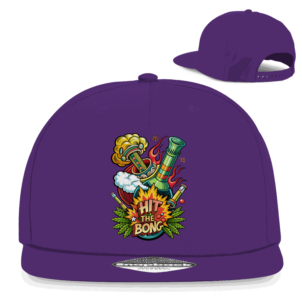 Division420 Snapback Cap Hit The Bong urban streetwear style with flat brim and snapback closure