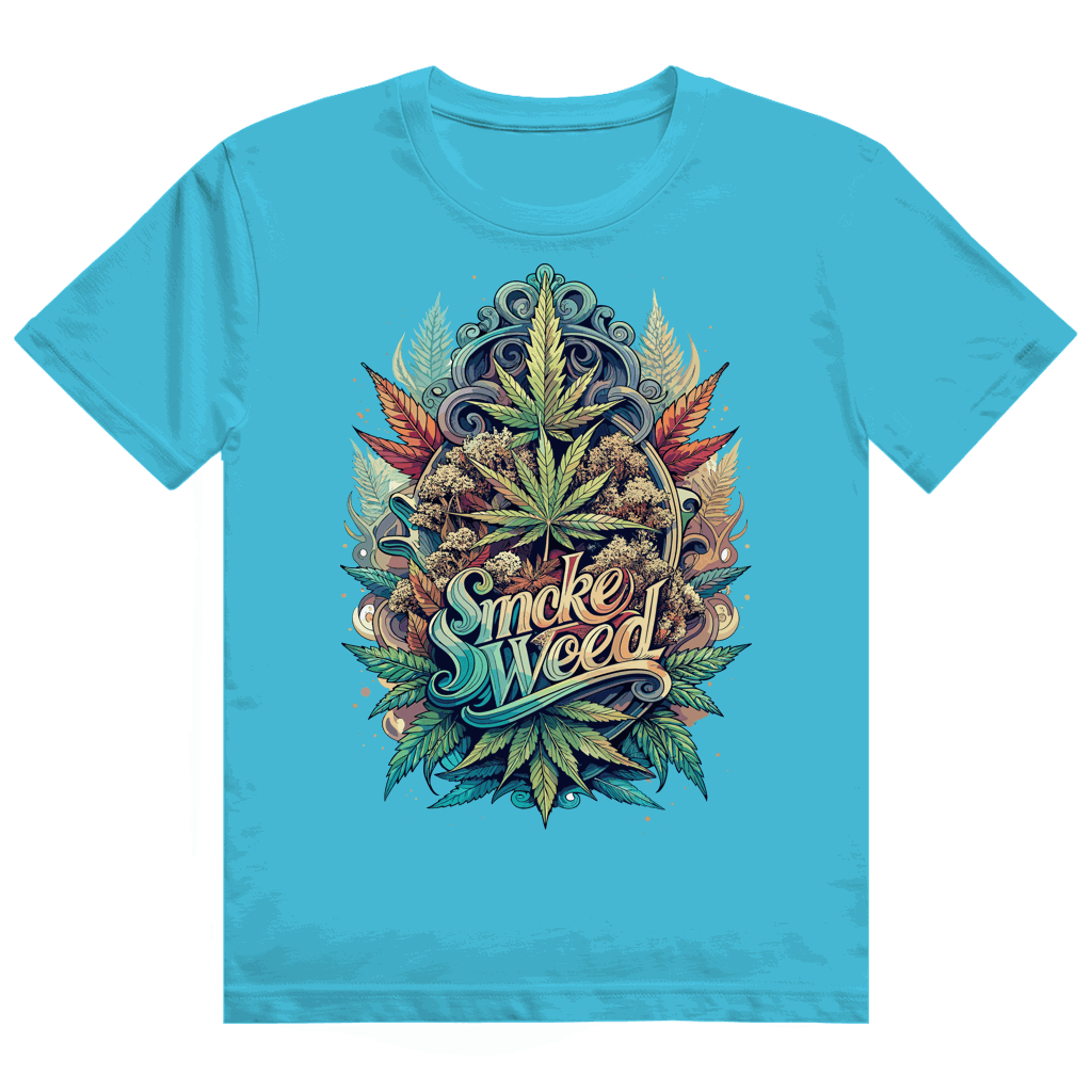Division420 Heavy Cotton T-Shirt with Smoke Weed print, unisex streetwear style, sustainable cotton fabric