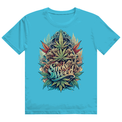 Division420 Heavy Cotton T-Shirt with Smoke Weed print, unisex streetwear style, sustainable cotton fabric