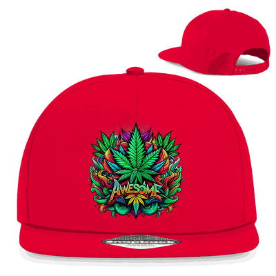 Division420 Snapback Cap Awesome black cotton twill 5-panel streetwear hat with flat brim and snapback closure
