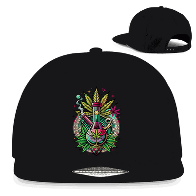Division420 Snapback Cap mit Smoking Bong Motiv, urbaner Streetwear Style aus Baumwoll-Twill, verstellbarer Snapback-Verschluss
