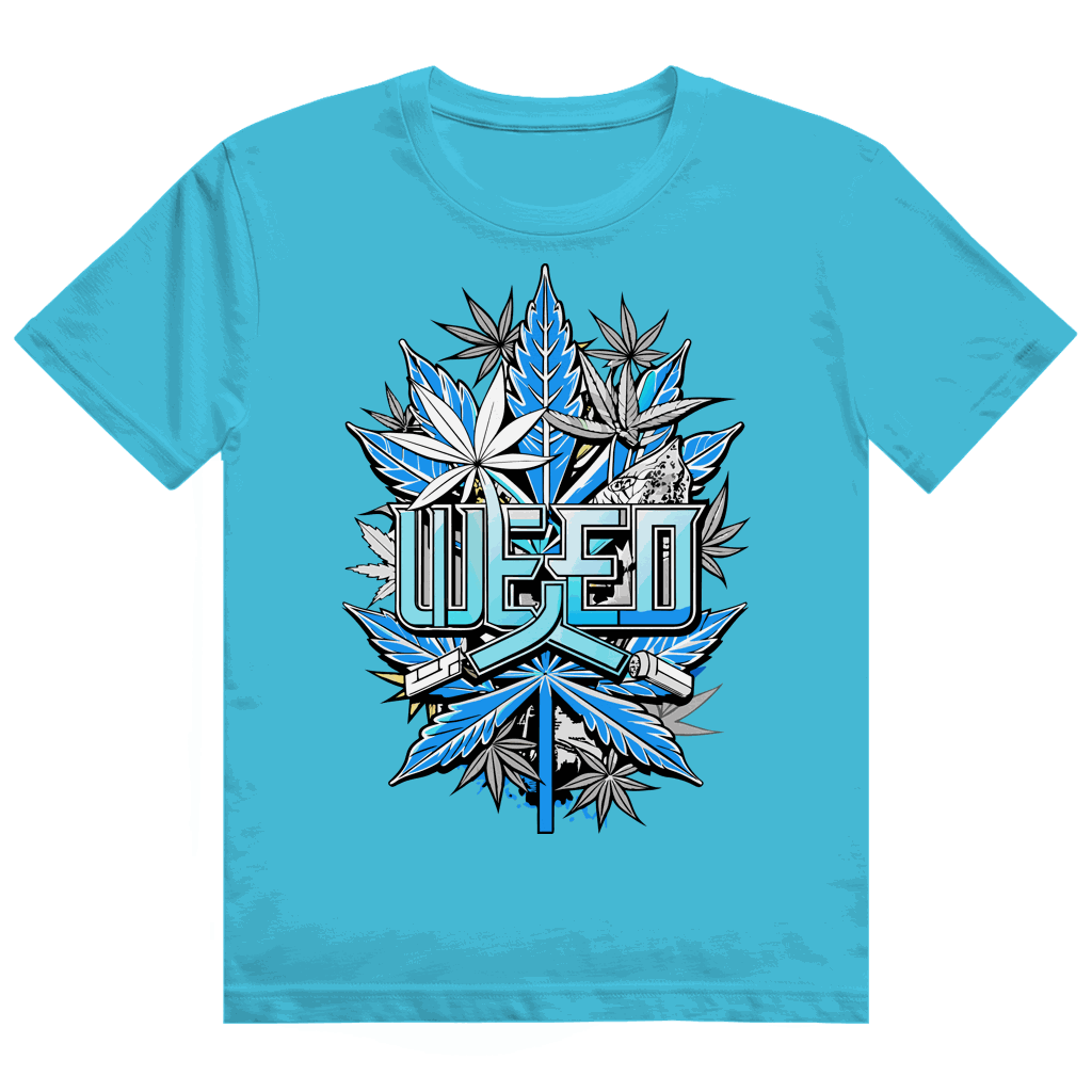 Size chart for Division420 Heavy Cotton T-Shirt in Weed Style edition