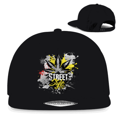Division420 Snapback Cap in black cotton twill with flat brim and snapback closure, street style accessory