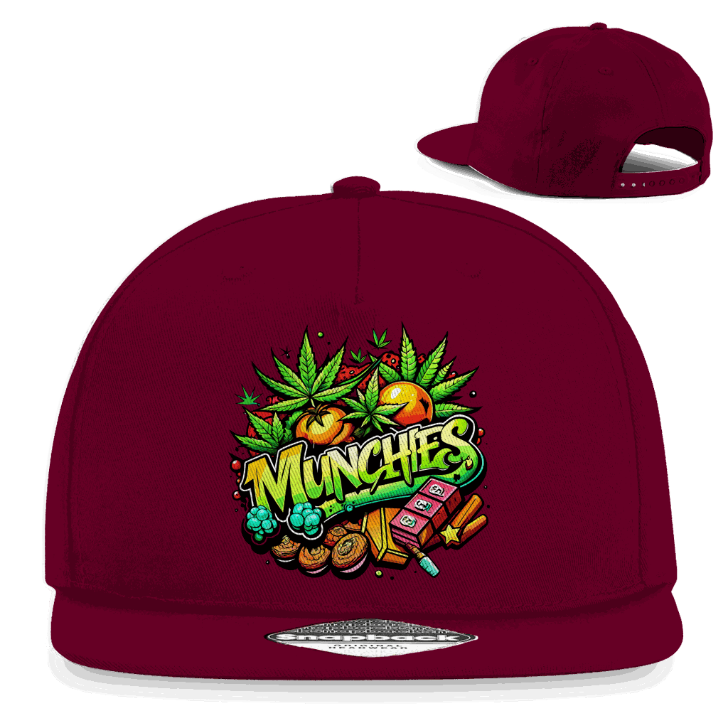 Division420 Snapback Cap My Munchies 5-panel cotton twill urban streetwear hat with flat brim and snapback closure