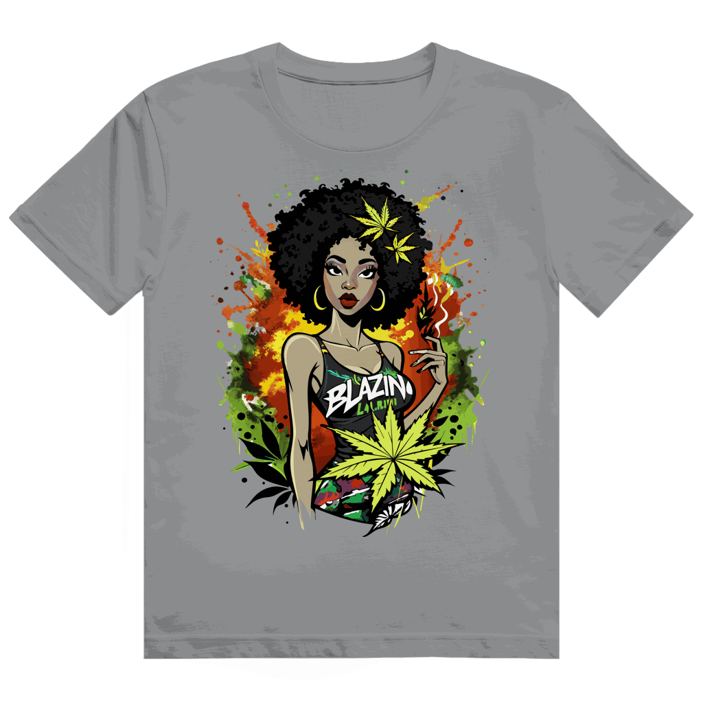 Heavy Cotton T-Shirt Blazing Girl by Division420 with streetstyle design and durable cotton fabric