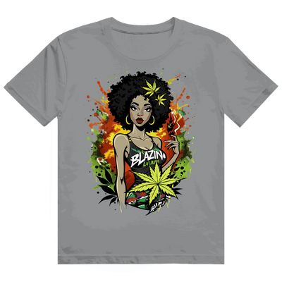 Heavy Cotton T-Shirt Blazing Girl by Division420 with streetstyle design and durable cotton fabric