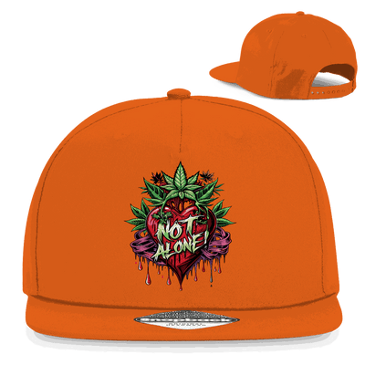 Division420 Snapback Rapper Cap Not Alone in black cotton twill with flat brim and snapback closure