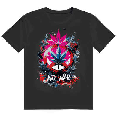 Herren Heavy Cotton T-Shirt No War by Division420 with size chart and sustainable cotton fit