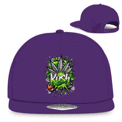 Division420 Snapback Cap Kush aus Baumwoll-Twill mit flachem Schirm und Retro-Verschluss, urbaner Streetwear-Style