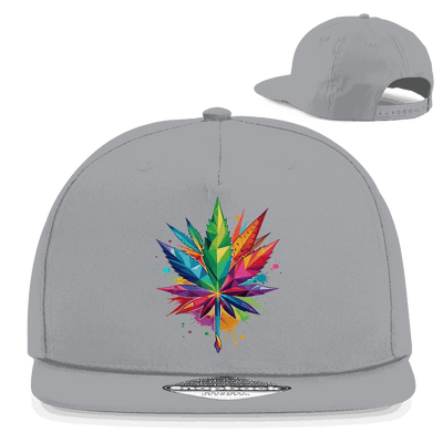 Division420 Snapback Cap mit Leaf Art Design, Baumwoll-Twill, flachem Schirm und Retro Snapback-Verschluss