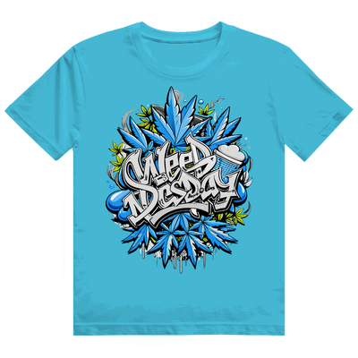 Size chart for Division420 Heavy Cotton T-Shirt Only Weednesday with measurements and fit details