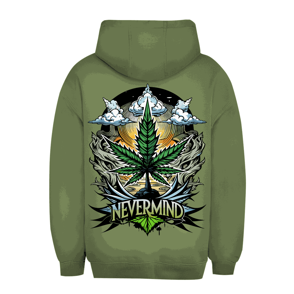 Unisex oversize hoodie size chart for Division420 Nevermind design