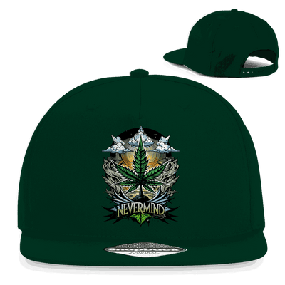 Division420 Snapback Rapper Cap Nevermind 5-panel cotton twill with flat brim and snapback closure