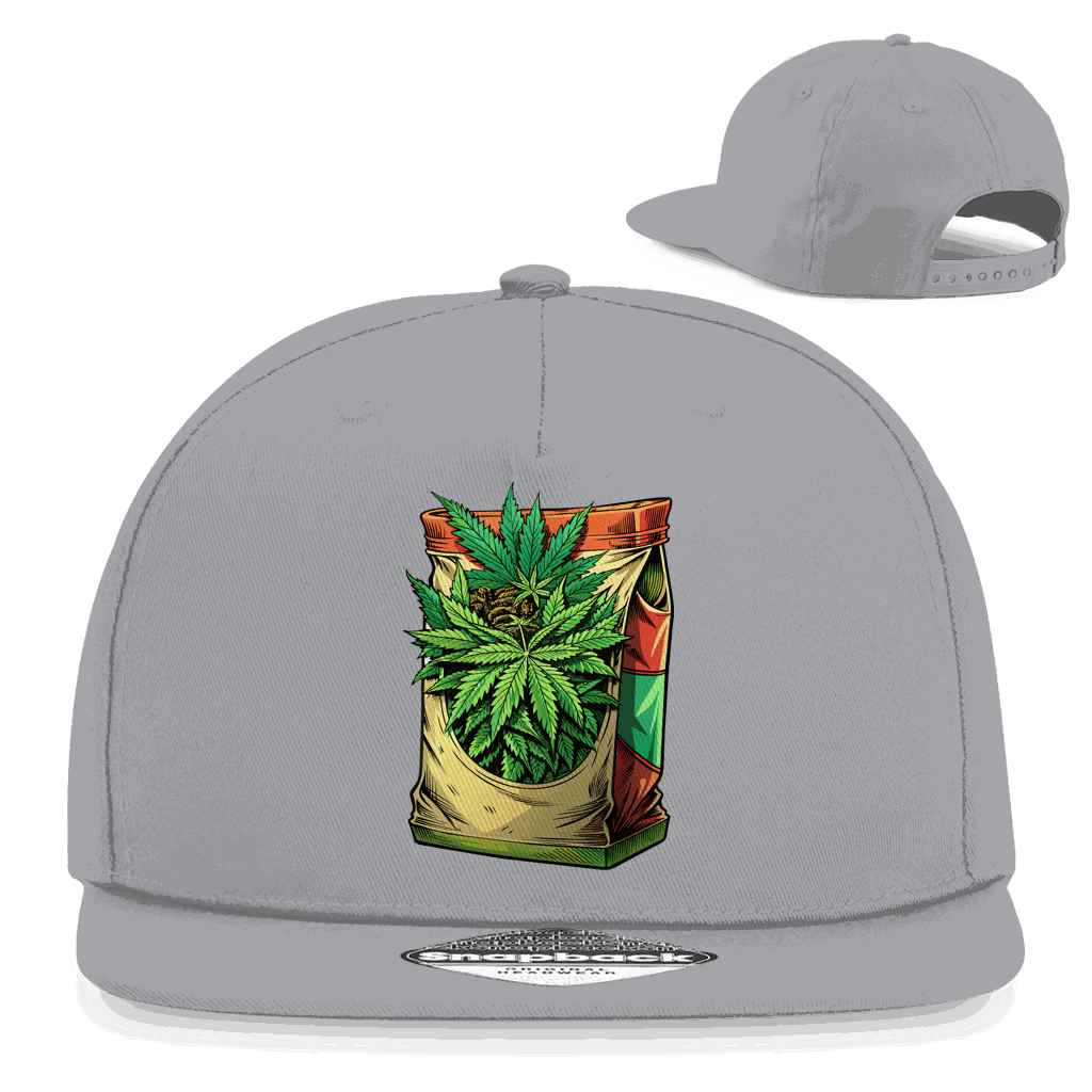 Division420 Snapback Rapper Cap Weedpack in 100% cotton twill with flat brim and snapback closure