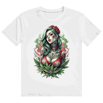 Division420 Heavy Cotton T-Shirt Sweet Dream Girl size chart with measurements and fit details