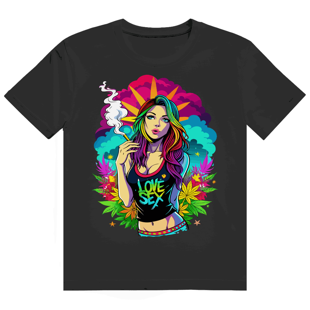 Division420 Heavy Cotton T-Shirt Love Girl in Weiß mit modernem Tubular Fit und nachhaltiger Baumwolle