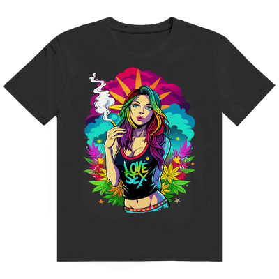 Division420 Heavy Cotton T-Shirt Love Girl in Weiß mit modernem Tubular Fit und nachhaltiger Baumwolle