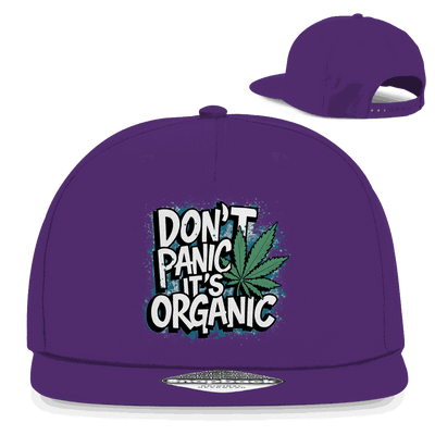Division420 Snapback Cap Dont Panik its Organic black 5-panel rapper hat with flat brim and snapback closure