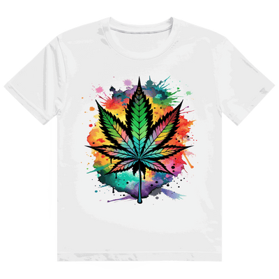 Division420 Heavy Cotton T-Shirt with colorful leaf design and durable ring-spun cotton fabric
