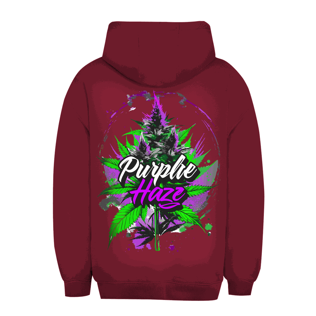 Purple Haze Strain unisex oversize hoodie by Division420 with relaxed fit and adjustable hood