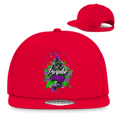 Lila Snapback Cap Purple Haze Strain aus Baumwoll-Twill mit flachem Schirm und Retro-Verschluss von Division420