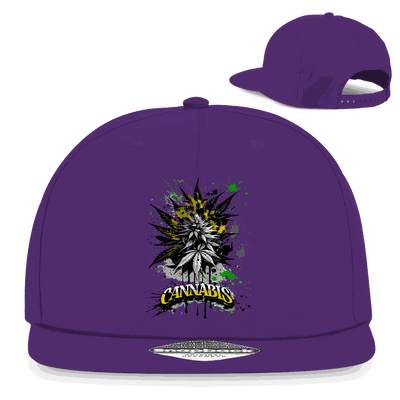 Division420 Snapback Rapper Cap in cannabis design with flat brim and 5-panel cotton twill style