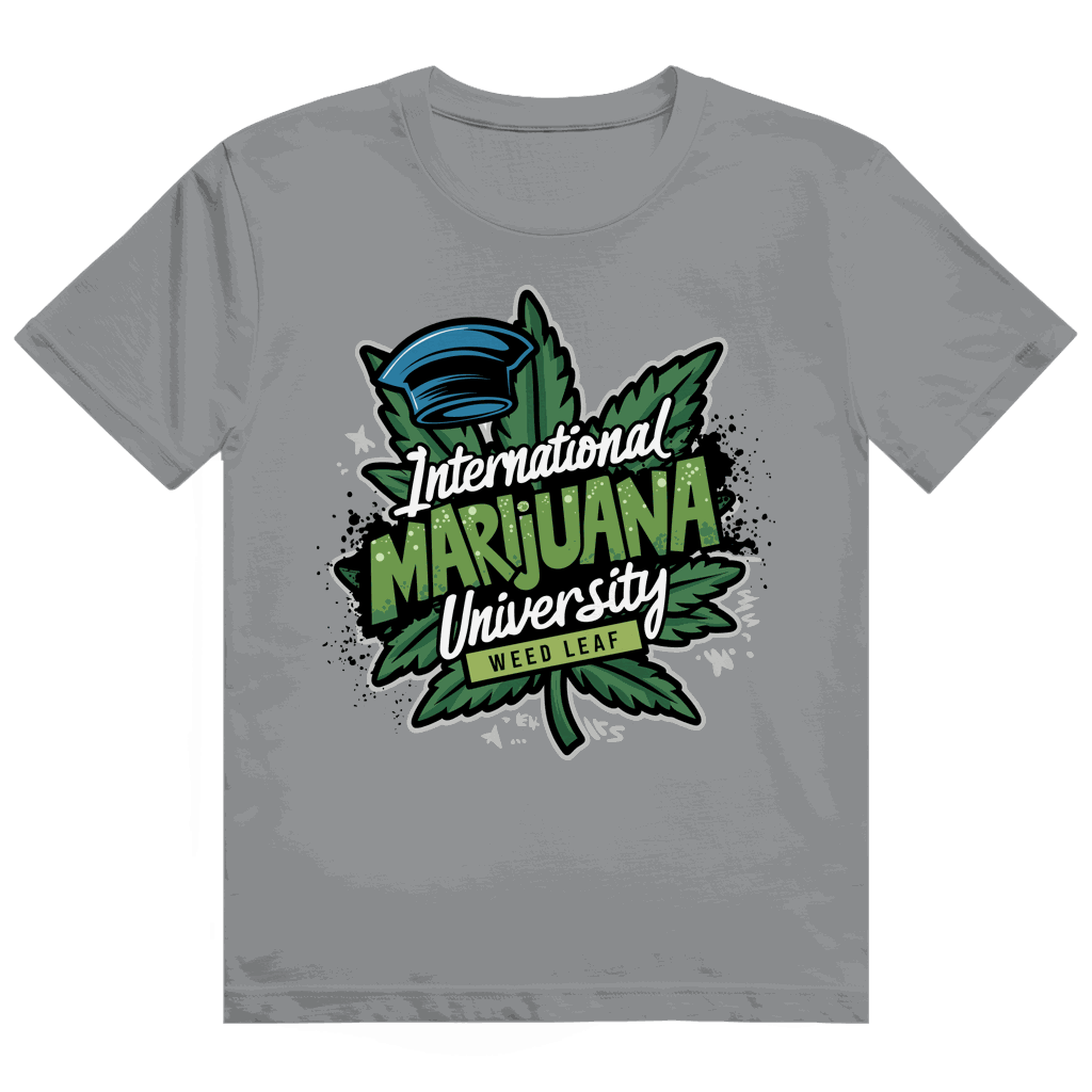 Size chart for Division420 Heavy Cotton T-Shirt Marijuana University design
