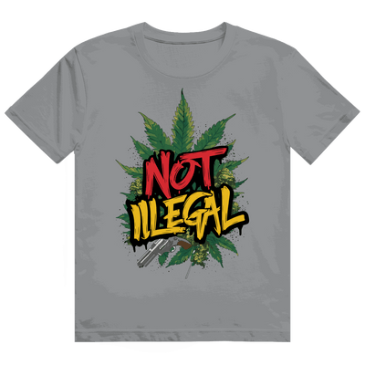 Division420 Heavy Cotton T-Shirt Not Illegal unisex streetwear white with size chart