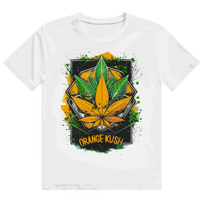 Orange Kush heavy cotton t-shirt with tubular fit and quality details from Division420