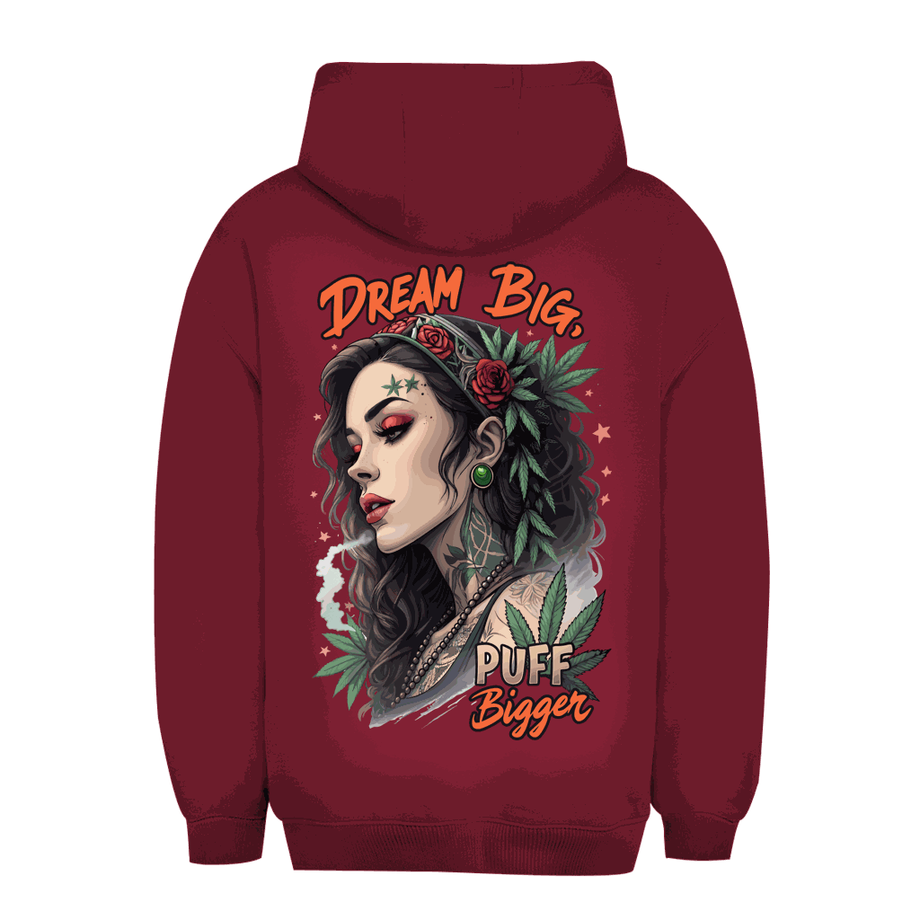 Unisex Oversize Hoodie Dream Big by Division420 with relaxed fit and adjustable hood