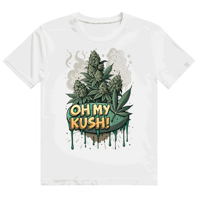 Heavy Cotton T-Shirt size chart with measurements for Division420 Oh my Kush design