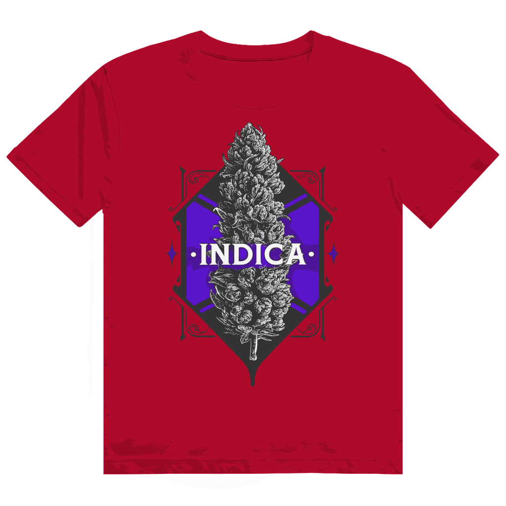 Division420 Heavy Cotton T-Shirt with Indica Art Print in white, showcasing streetstyle comfort and quality