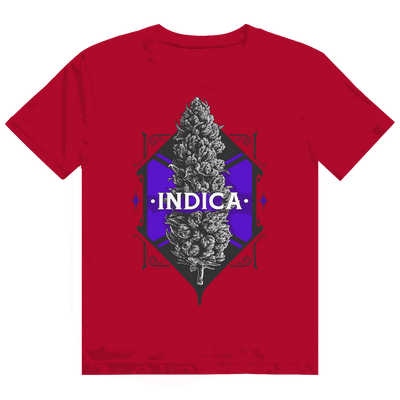 Division420 Heavy Cotton T-Shirt with Indica Art Print in white, showcasing streetstyle comfort and quality