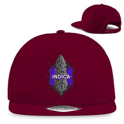 Division420 Snapback Cap with Indica Art Print, 100% cotton twill, flat brim, retro snapback closure, and 5-panel design