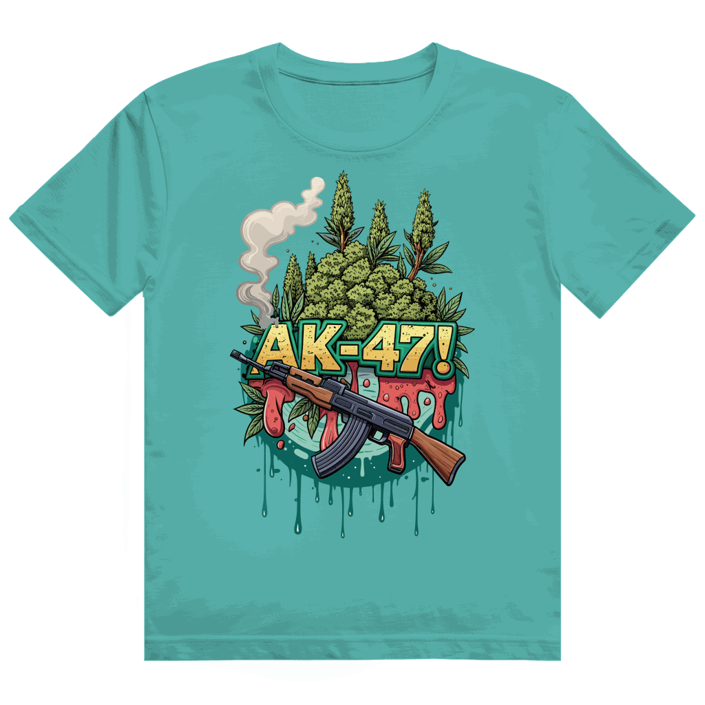 Division420 Heavy Cotton T-Shirt AK-47 unisex streetwear in soft durable cotton with modern tubular fit and sustainable production size chart
