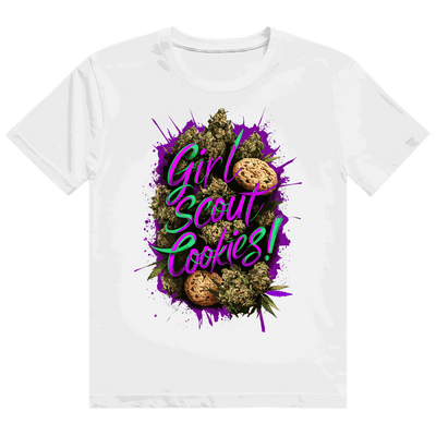 Size chart for Division420 Heavy Cotton T-Shirt Girls Scout Cookies in various sizes
